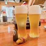 ごぼうのてっぺん - ちょい飲み手帖セットのドリンク
      ビールの銘柄不明ですが、きめ細やかな泡