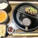 極味や - 極味ハンバーグ150gとAセット（ご飯、スープ、サラダ）