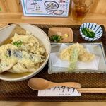 Hatatota - いわし梅しそ天おろしぶっかけ　1260円　+　かしわ天　350円　