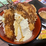 Toyosu Shokudo Ebina Sa-Bisu Eria Kudari Sen - 特大アジフライ丼2枚