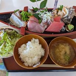 漁港食堂 だいぼ - 定置網直送　極お刺身定食¥1950+税