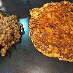 Okonomiyaki Teppanyaki Bonkuraya Dotonbori Ten - 牛すじコンそばめし・山芋焼き