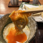 上野 味喜庵 - よくばり天もり１９００円、つけとろセット５００円。味はもちろんですが、とろろ、卵黄の別添えがポイント高き提供です。色んな味わいが楽しめますよ