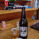 Katsura - 瓶ビール大、お通し 750円