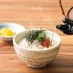 Various dashi chazuke (salmon/plum whitebait)