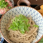 Soba Dokoro Mishina - ごぼう天そばセット（冷たいそば&牛とろ丼）