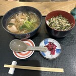 Soba Uchi Matsubayashi - 鳥なんばと野沢菜じゃこご飯(1,200円)