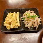 Okinawa Shokudo Dining Shinonome - カレー味マカサラと茹でもやしが付き出し