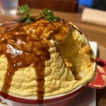 Namiki no Machi Coffee Hakata No Mori Ten - 中が泡状にチキンライスと絡んでます。