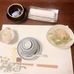 梅の花 - 料理写真:梅の花ランチ（小鉢、茶わん蒸し、豆腐サラダ）