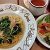 COCO'S Izumiotsu Ten - 【ランチ】ほうれん草とベーコンのバター醤油パスタ
                税込759円　※ミニサラダ・スープバー・ドリンクバー付