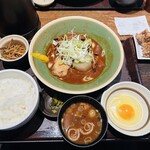 葱屋 平吉 - 葱巾着と大根のどて煮定食