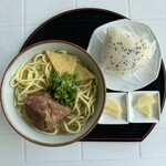 ぶどぅまれー - 料理写真:ソーキそば（並）&波照間産もちきびおにぎり