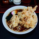 Shinano Oiwake Soba Hatsudai An - かき揚げそば、460円
                        + 単品 鳥から天、120円。