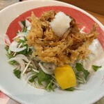 Soba Urayasu Shinya - ぶっかけ冷やし桜海老と新玉葱かきあげそば