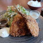 Cafe Kazeno Iori - 週替わりランチのアジフライ定食　1100円