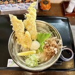 真邑 - 料理写真:とり天ぶっかけ醤油うどん