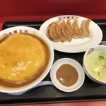 Osaka Osho Fukuyama Eki Ten - 18日は玉子ダブルになるふわとろ天津飯、焼餃子