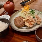 かかし - 和風ハンバーグ鶏唐揚げ膳