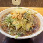 炙り家 - 頑力にんにくラーメン（ネギ5倍）におろしニンニク追加