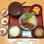 Sachi Fukuya Ario Kurashiki Ten - こんがり黄金唐揚定食(明太子・お惣菜食べ放題付)¥1004内