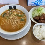 Daitonteki Ramen Nakamura Ya - にんにく味噌ラーメン＆とんてき（ハーフ）＆ライス（小）