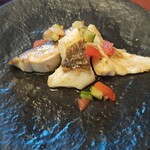 Teppan Bistro Quatre - お魚3種(サゴシ・ヒラメ・鯛)