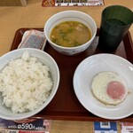 Naka U Toyosu Ten - 目玉焼き、豚汁朝定食