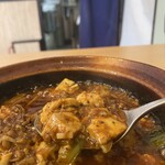 祭麺堂 - 麻婆豆腐アップ　　豆腐、ネギ、牛肉のシンプル