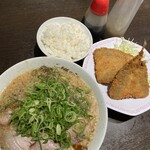 来来亭 - 醤油ラーメン アジフライ定食✧ ︎*。