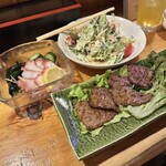 石わら - たこ酢　飛騨あみ焼き　ツナサラダ