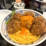 #Katsudon wa Hito o Shiawase ni Suru Akasaka Ten - とじないカツ丼ヒレ(黄身乗せ)