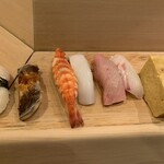 Yanagi Zushi - ⑧お寿司　ホタテ、ウナギ、エビ、いか、トロ、鯛