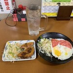 Daitokai - ハムカツ、ハムエッグ単品、酎ハイ1杯目