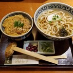 Ginza Kiya Beans Akabane Ten - うどんと小かつ丼セット。