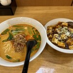 Karyu Hanten Takasaki Egi Ten - 【2024.7.4(木)】ラーメンセット（担々麺＋麻婆豆腐丼） 1,100円