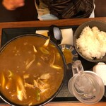 Yudezou Kuzuhaten - 牛すじなんばカレーうどん、ごはんセット