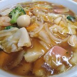 Hidakaya Gakugeidaigaku Eki Mae Ten - 五目あんかけラーメン 690円 大盛 80円 半ライス 140円