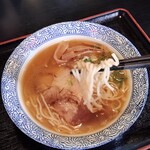 明神そば - 麺のリフトアップ