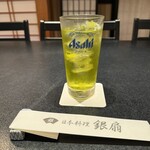 Japanese Cuisine Ginsen - 玉露ハイでスタートです。爽やか、フレッシュさが染みます。今日はこんなの飲みたかった♪