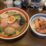 254440870 - ネオ中華そば1200えん 雑誌のクーポンの味玉 チャーシュー丼(麺セット)200えん