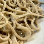 Takichian - 表面にざらつきのある蕎麦、しっとりと艶かしく水分を含んでいます。長さもコシも保っていて、十割なのにしっかりと啜れて喉越しもgoo♪ദി˙◡･)