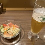  富士見台のパスタ屋さんダイニングてんてん - サラダ&ハートランドビール