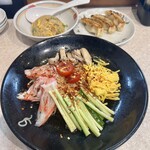 Gyoza no Osho Keisei Narita Eki Mae Ten - 辛い！冷し中華、炒飯(ジャストサイズ)、にんにく激増し餃子(ジャストサイズ)