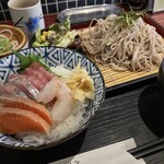 Wasabi Izakaya Anagura Urawa Ten - 海鮮丼セット（間違いねぇ組合せ）