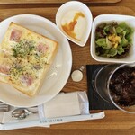 THREE FISH Coffee - 特製クロックムッシュ モーニングSET、真上から！