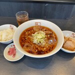 Kitakata Ramen Bannai Nanba Nihonbashi Ten - 和風冷やしラーメン950円半ライスサービス