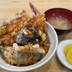 Yazawa - 上天丼950円、ご飯大盛100円