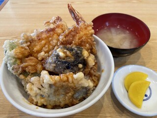 Yazawa - 上天丼950円、ご飯大盛100円