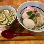 そばる - 「冷やしかぼす昆布水つけ麺（1,000円）」